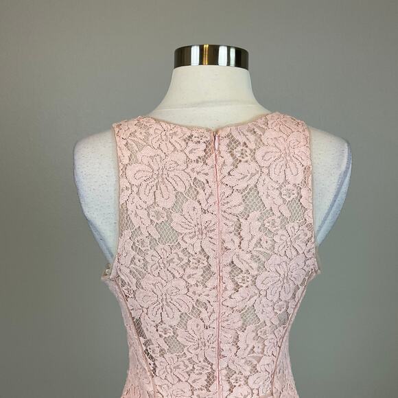 Avery G Sleeveless Lace Mini Fit Flare Halter Cocktail Party Dress Pink Size 10 - Picture 6 of 11
